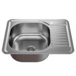 Мойка врез 58х48 (0,8) лев вып 3 1/2 MIXLINE 18см с сифоном ДЕКОР