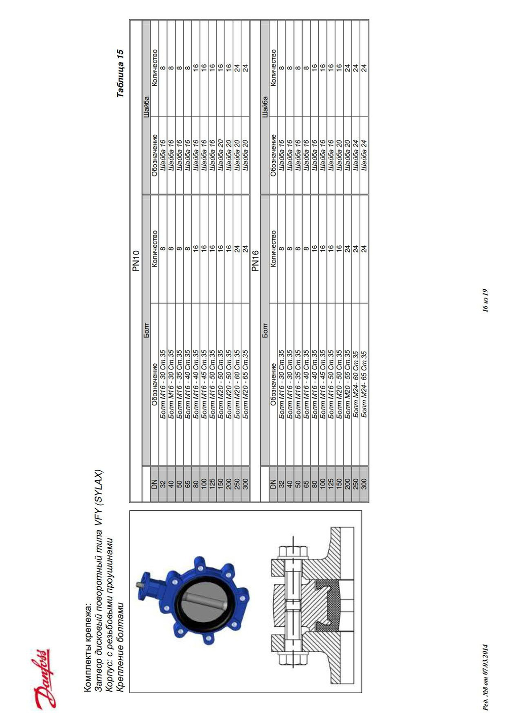 Затвор Danfoss 065B7363 (Франция) дисковый VFY-WG (SYLAX) Ду 250 Ру16 с редуктором Rotork-gears 232-11