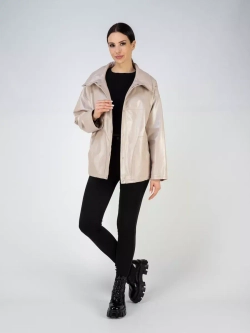 Кожаная куртка демисезонная оверсайз