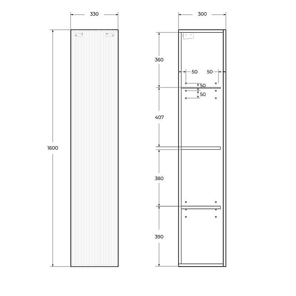 Шкаф-пенал подвесной BelBagno UNO-1600-1A-SC-VO 160 еловый матовый