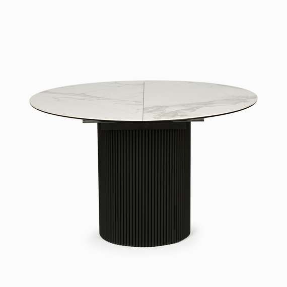 Раздвижной стол Elan Ø110-150 см, белая керамика