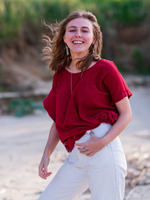 Оверсайз бохо-топ Chintamani (красная охра)