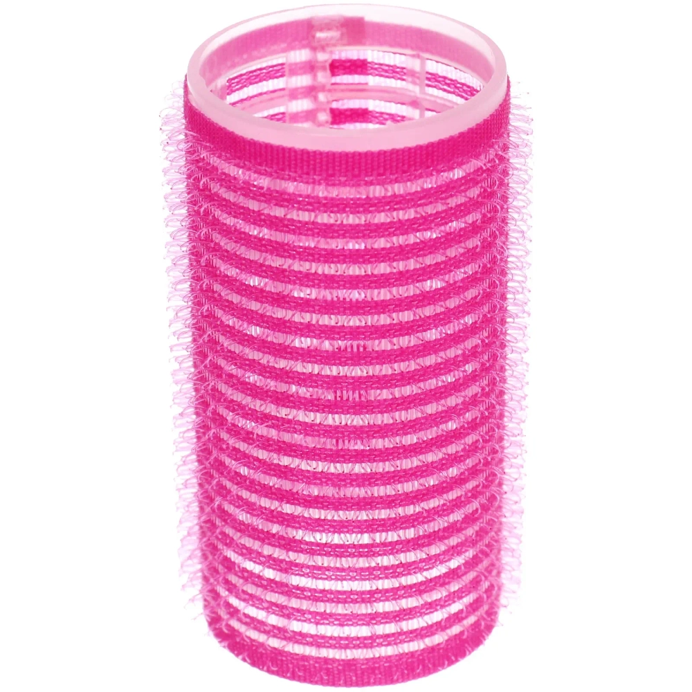 Бигуди липучки, 6шт., однотонные, фуксия, d-3см