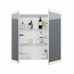 Шкаф зеркальный c LED-подсветкой Dreja POINT 80x90 белый