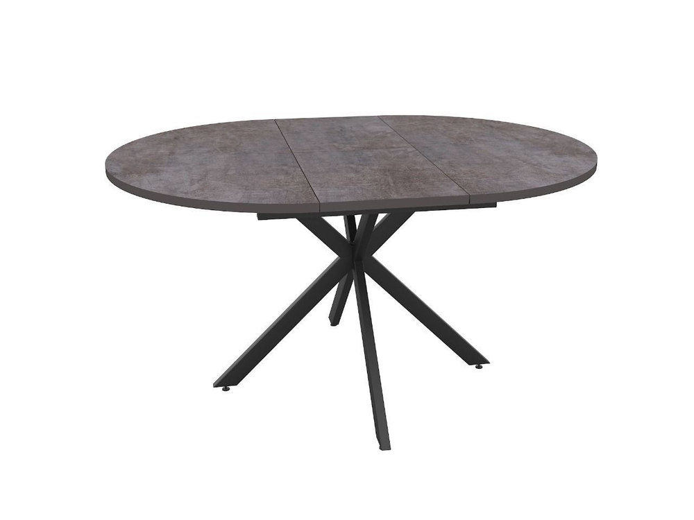 Стол кухонный обеденный круглый раздвижной Дуб Табачный/Чёрный, ПАРМА, 100х100х75,5 см