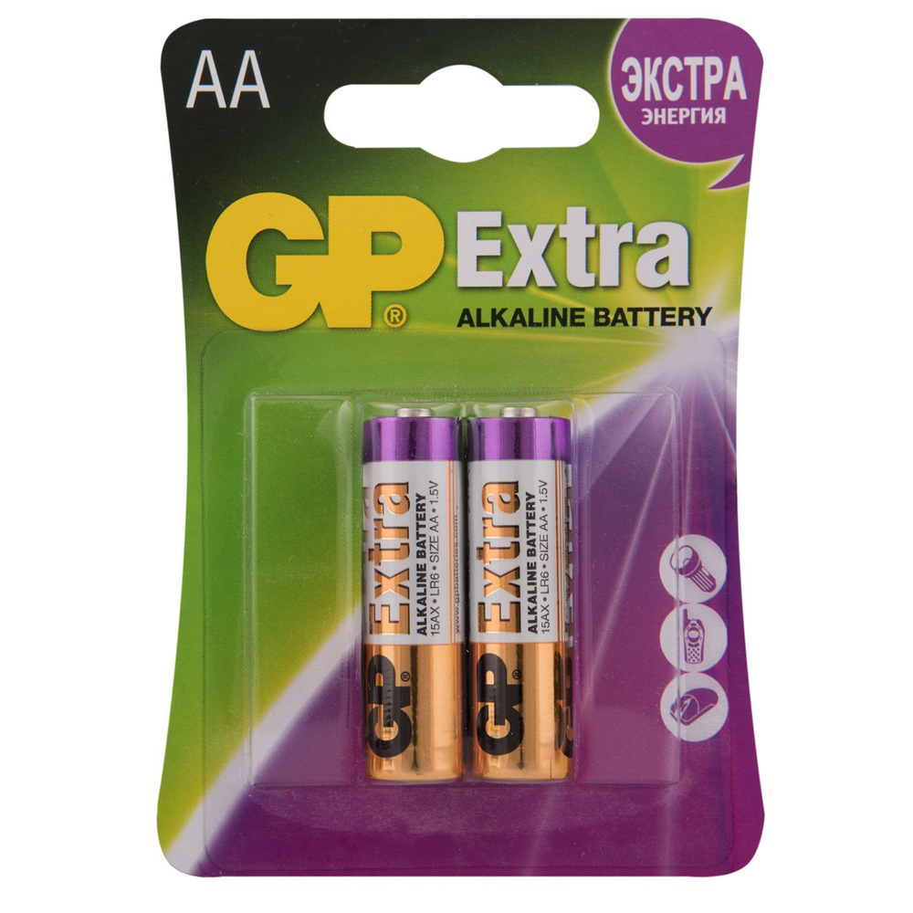Батарейки GP 15A-2CR2 Exltra 20/160  (2 шт)