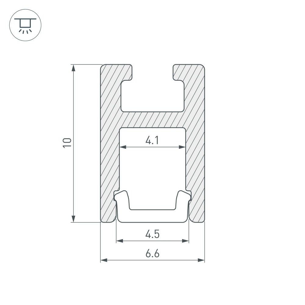Профиль ARH-MICRO-0610-2000 ANOD (Arlight, Алюминий) 036384