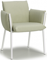 Кресло металлическое c подушками Scab Design Brezza, лен, светло-зеленый