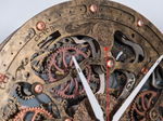 Настенные часы ручной работы Automaton Bite 1682 Старое Золото с шестерёнками — стильный декор для дома офиса студии