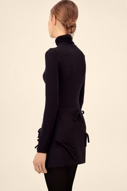 Юбка мини (И сбоку бантик), черная