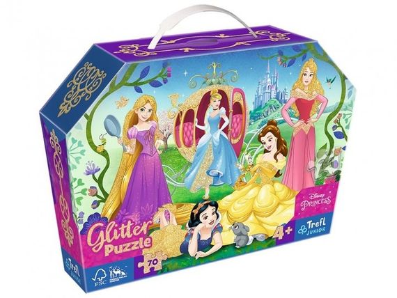 Puzzle &quot;70 glitter in a box&quot; - Happy Princesses / Disney Princess
