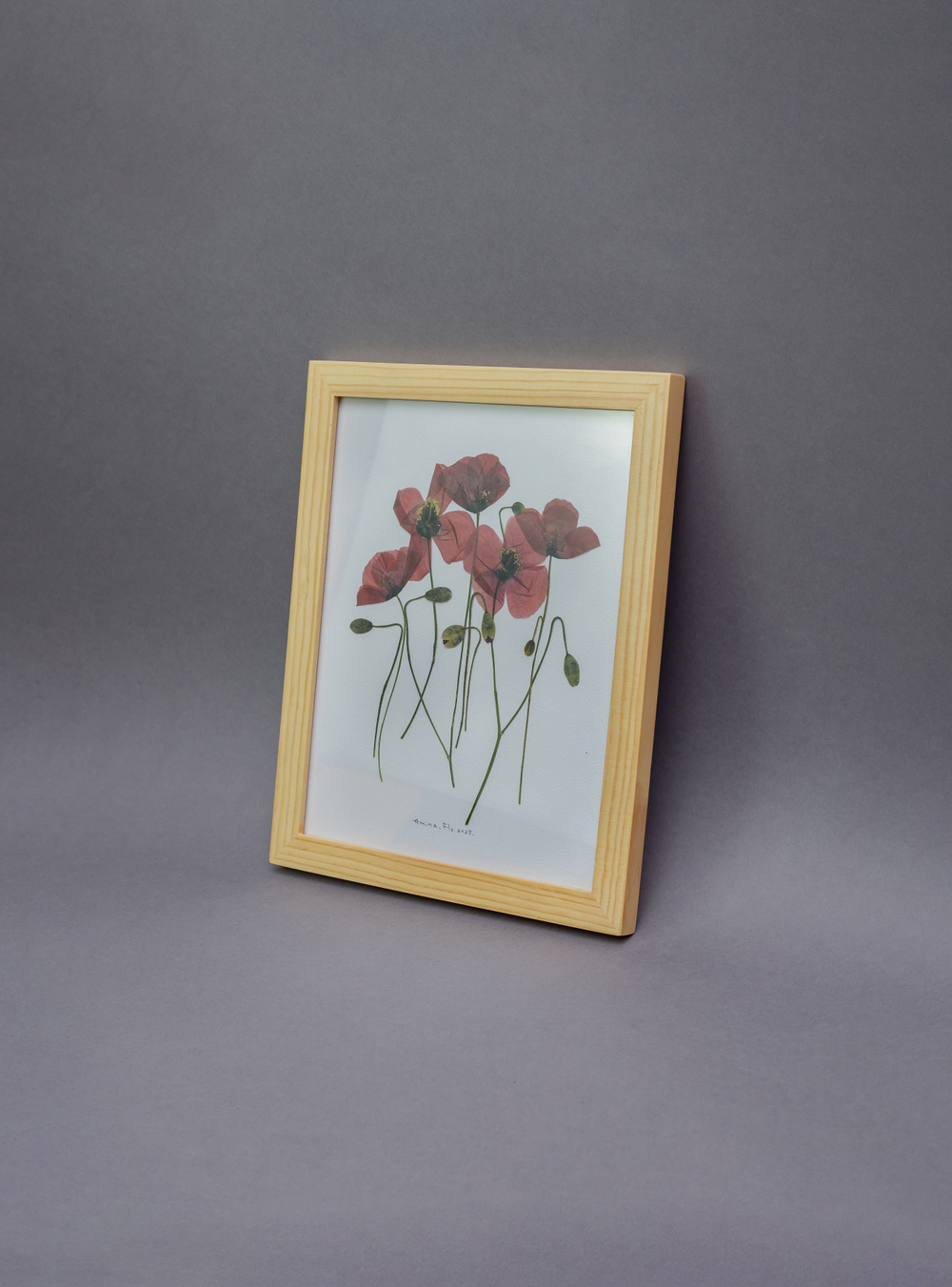 Маки. Картина из цветов в рамке