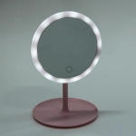 Зеркало настольное с подсветкой на подставке «SVETi», цвет розовый, USB, 28*18см