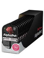 Влажный полнорационный корм для собак AlphaPet Superpremium, оленина и северные ягоды кусочки в соусе 100гр. 15 упаковок