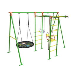 Уличный комплекс с двумя качелями зеленый