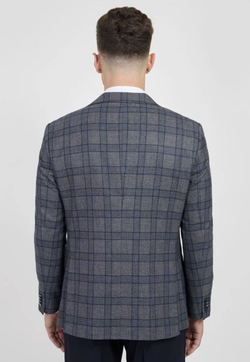 Мужской классический костюм (серо-синий) А36