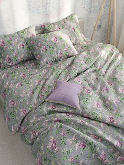 Постельное белье Сказка "Сирень" 2-спальный Наволочка 50х70 см 2 шт Простынь 240х215 см Пододеяльник 175х215 см, перкаль