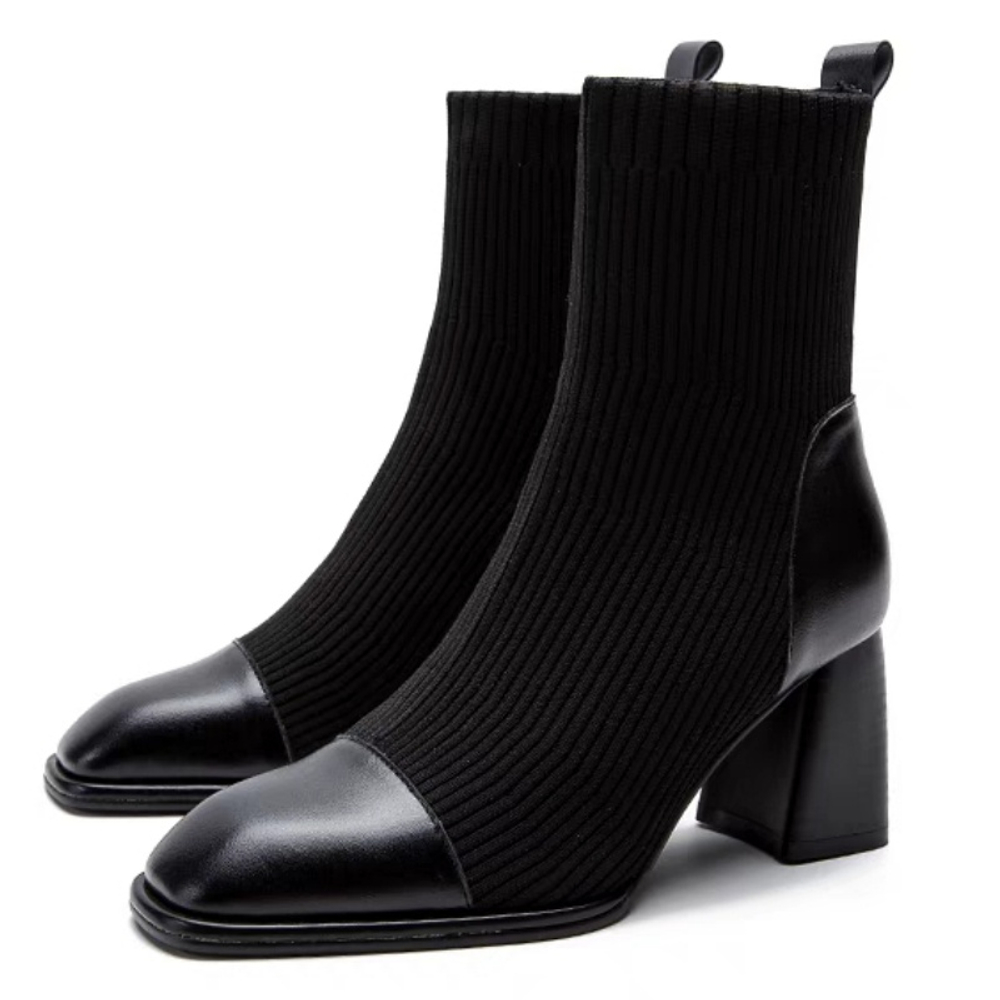 Aimilian PU Stretch Boots Women"s Black