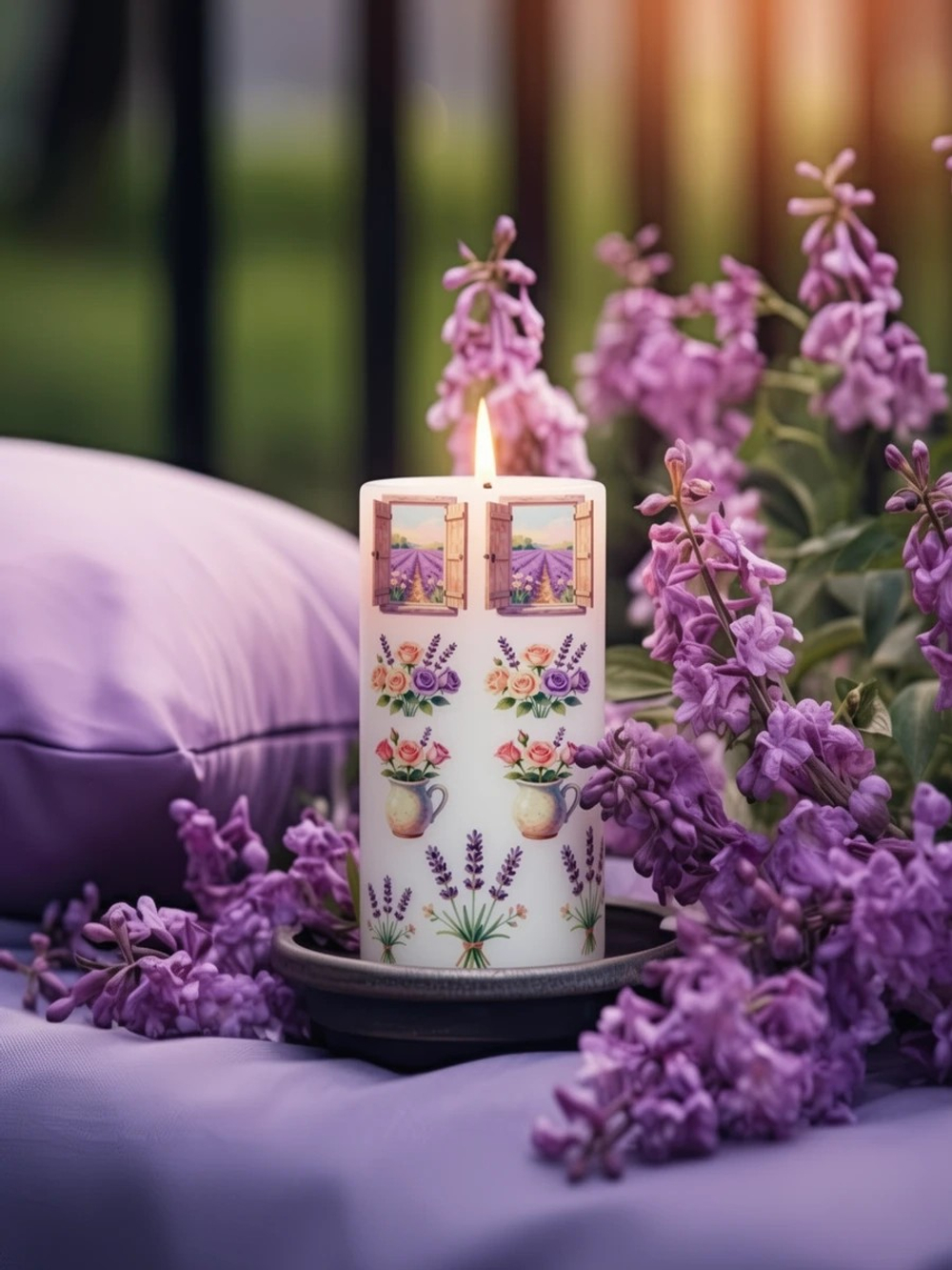 Трансфер переводной - декаль для свечей и гипса прованс 002 А5