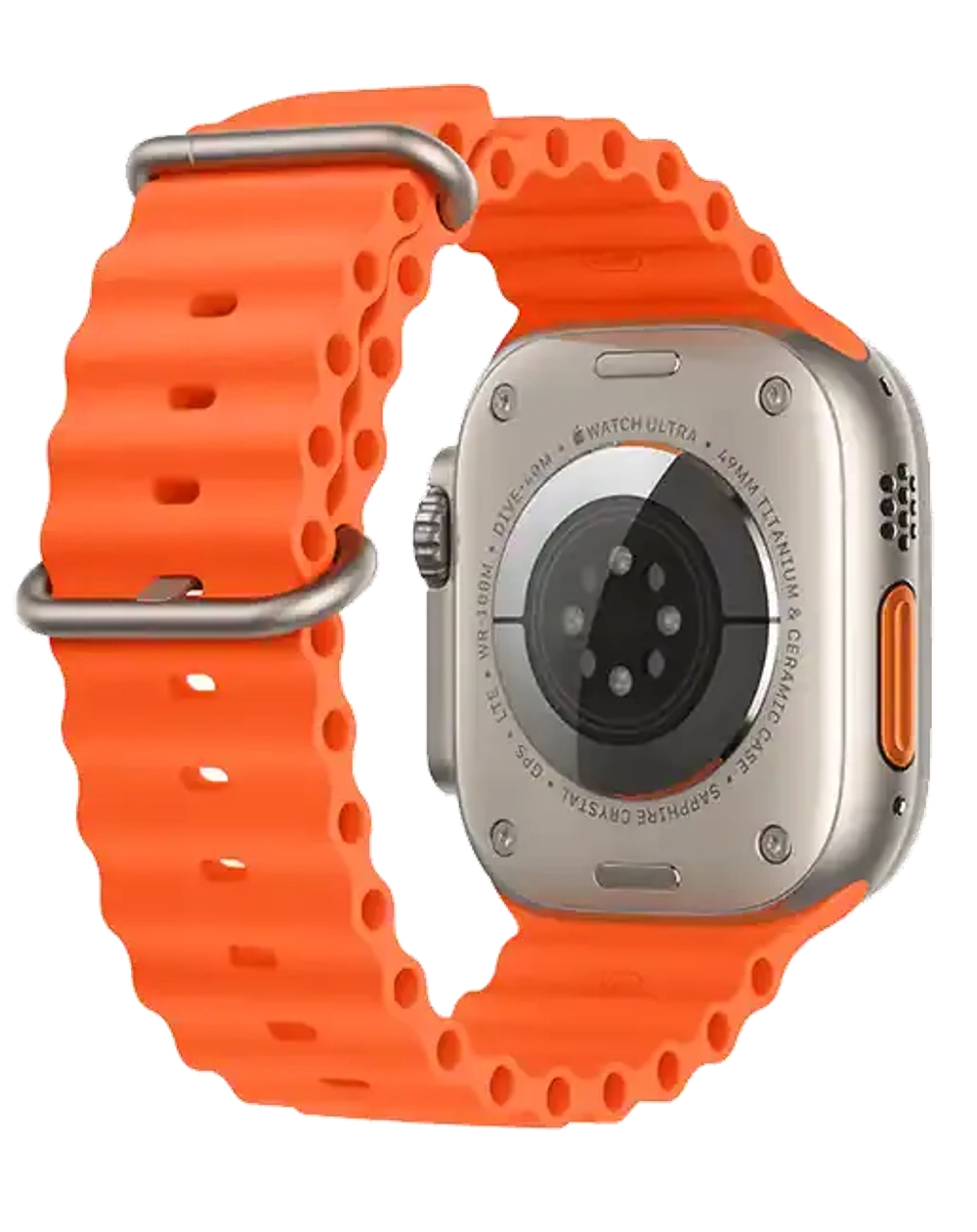 Смарт-часы Apple Watch Ultra 2 49mm титан светлого цвета, ремешок Ocean оранжевого цвета (2023)