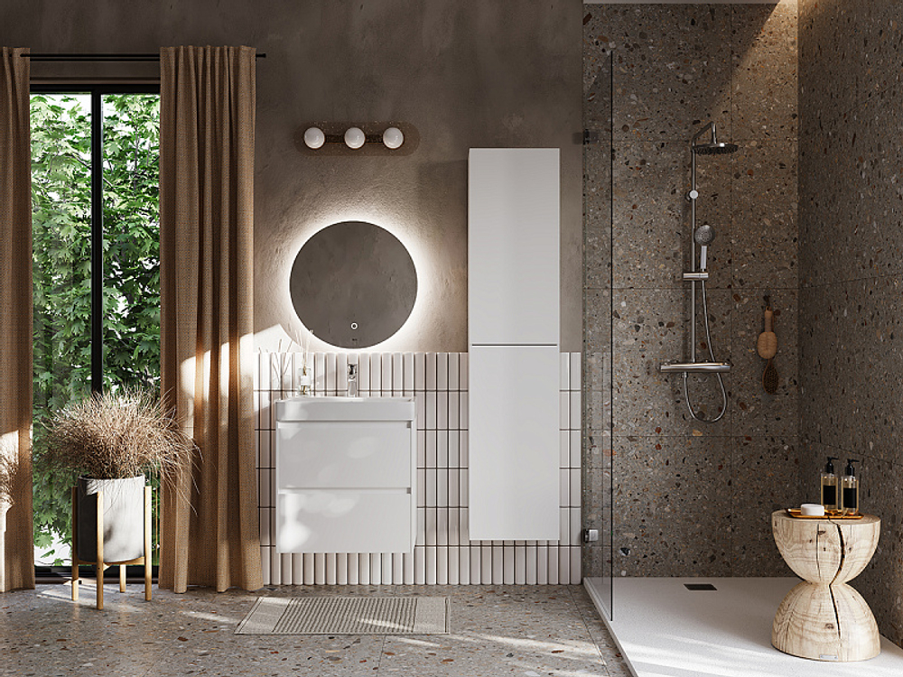 Тумба под раковину Roca Ona 600 подвесная, 2 ящика, белый матовый (A857613509)