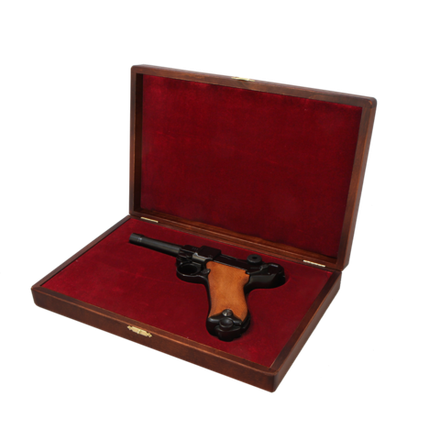 Denix Пистолет Люгер с накладками из дерева в подарочном футляре (сборный комплект)