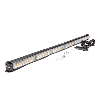 Маяк-стробоскоп 12/24 В, 36 Вт, желтый, 1-стор. (6 блоков COB), 28 реж., крепление на кронштейне, прикуриватель (провод 3м), 870*40*50 мм