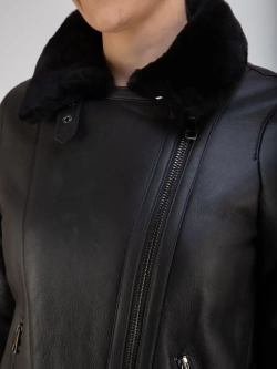 Дубленка авиатор натуральная короткая Турция