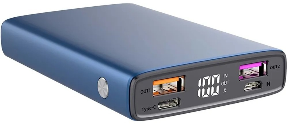 Внешний аккумулятор TFN Steel Mini LCD PD 10000 мАч синий
