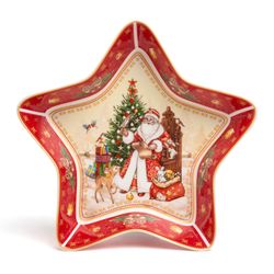 БЛЮДО-ЗВЕЗДА LEFARD "ДЕД МОРОЗ" 28*28*5 СМ КРАСНОЕ (КОР=8ШТ.)