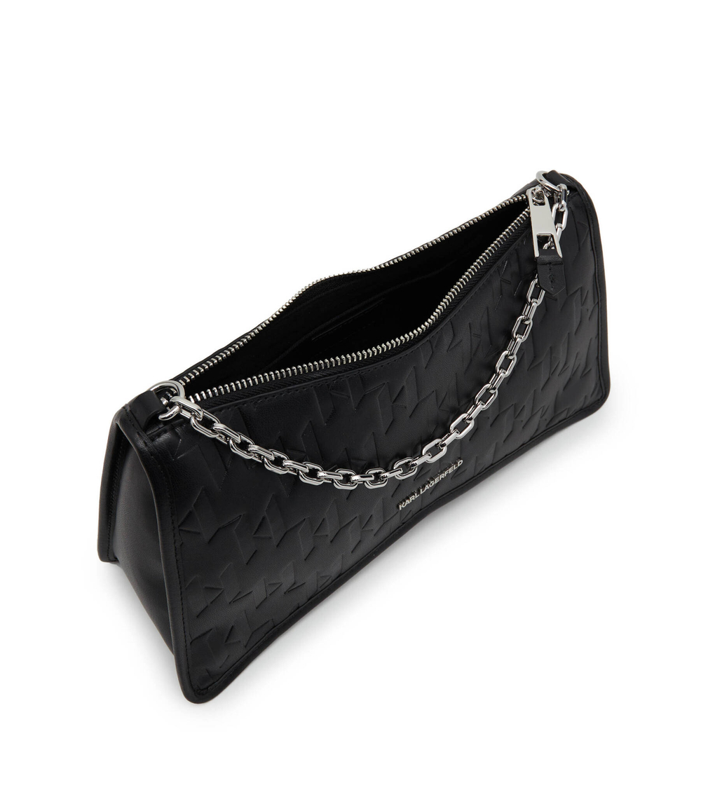 Кожаная сумка через плечо Karl Lagerfeld - черный(231W3020)