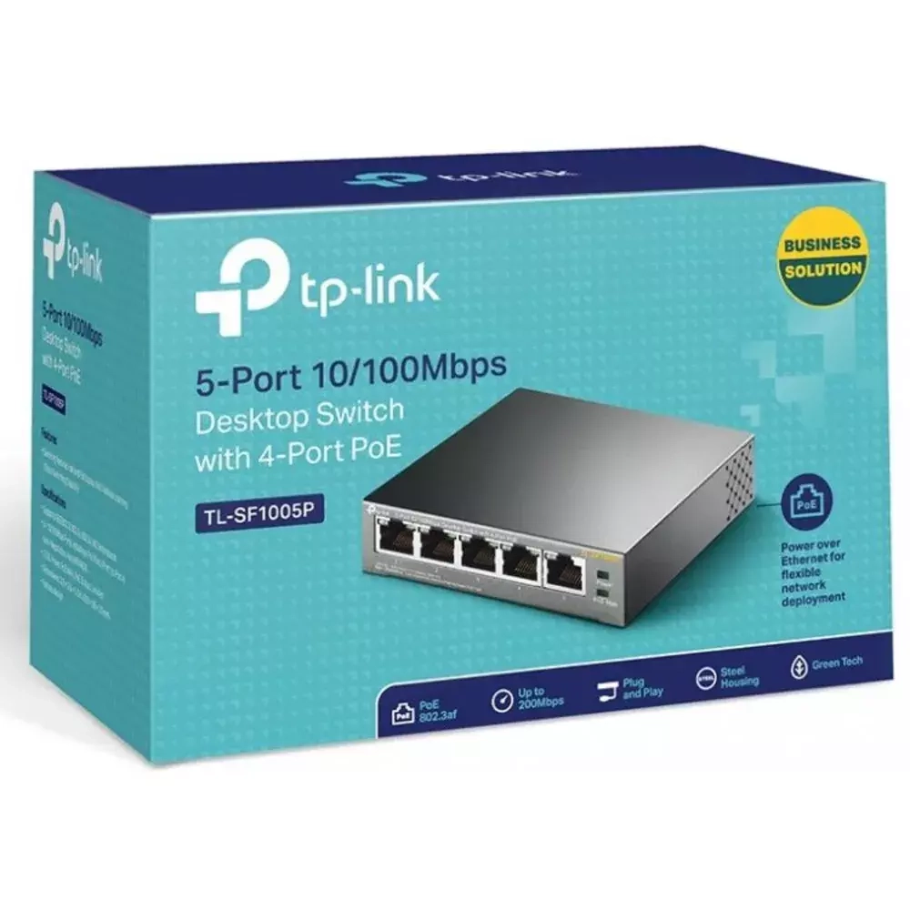 Коммутатор PoE+ 5-портовый Tp-Link (TL-SF1005P)