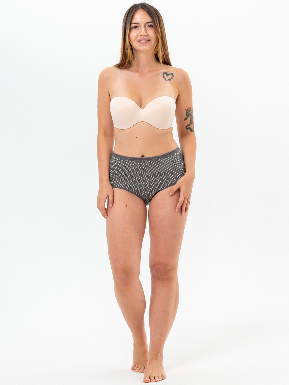 Трусы женские слипы. Набор из 4-х штук розовый-розовый-молоко-серый