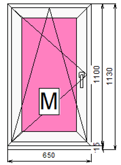 Пластиковое окно с поворотно-откидной створкой 1100 х 650 ТермА Эко + Москитная сетка