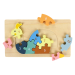 Развивающая игрушка деревянная Пазл-вкладыш по номерам Живовотные, C-41805