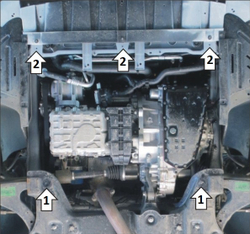 Защита картера Двигателя, КПП. 2 мм, Сталь. для Kaiyi E5 2023-н.в. MOTODOR.79008