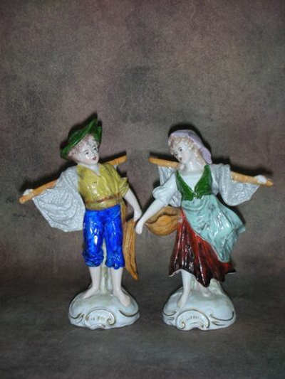 Статуэтка. Фарфор. Рыбак и рыбачка. Sitzendorf. Германия