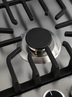 Газовая варочная панель 4 конфорки, нержавейка, с Wok-конфоркой, Электроподжиг, Газ-контроль, Решетки из чугуна, Macbi MBH64WXI.V2-SS