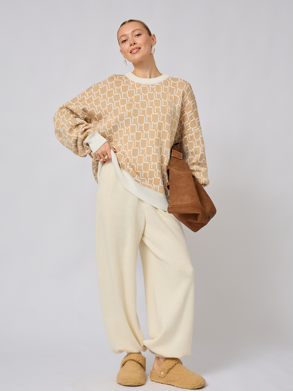 Брюки алладины вязаные из мериноса