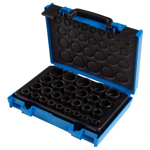 KING TONY (4827MP) Набор ударных торцевых головок 1/2", двенадцатигранные, 8-36 мм, 27 предметов