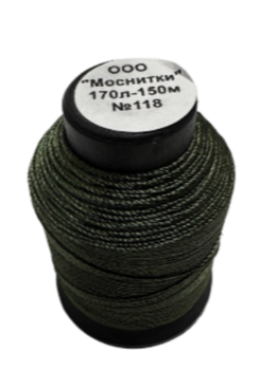 Нитки швейные лавсан Моснитки 170л 150м, темный хаки [118]