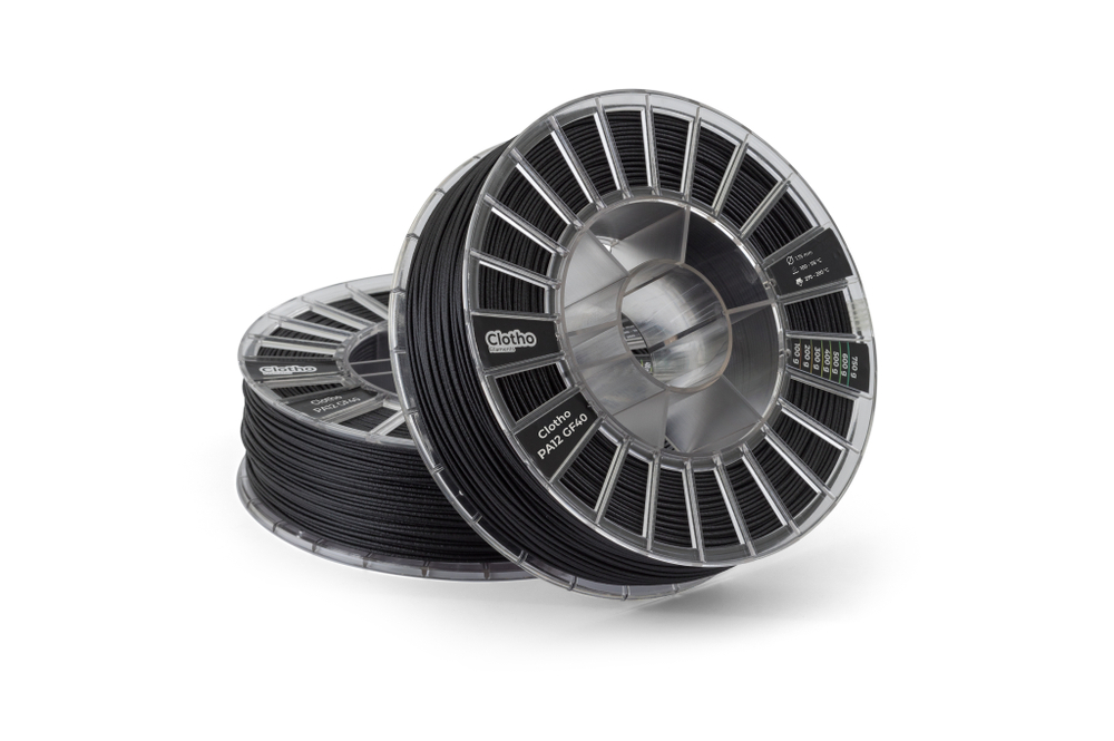 Пластик для 3D-принтеров, Clotho Filaments, Clotho PA12 GF40, черный, 1,75 мм, 2000