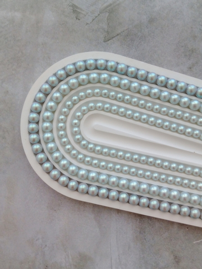 Жемчуг Майорка сатиновая, серо-голубой