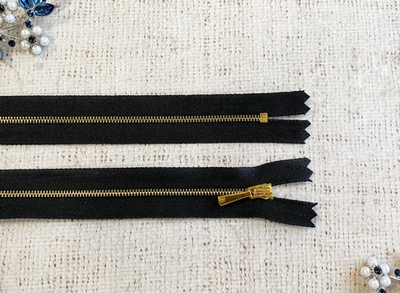 Молния металл Т0, L 50 см, н/р, чёрный с золотом