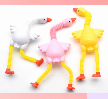 Брелок антистресс труба-тянучка " Гусь " со светом , 16 см