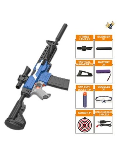 Игрушка Автомат M416, свет-звук-мягкие пули в коробке (201078196)