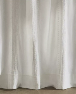 ZARA HOME ШТОРА ИЗ ХЛОПКА И ЛЬНА С ВЫШИВКОЙ, БЕЛЫЙ