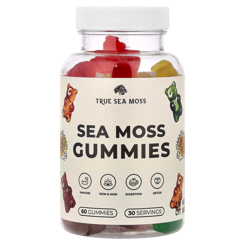 True Sea Moss, Жевательные мармеладки с морским мохом, 60 шт.