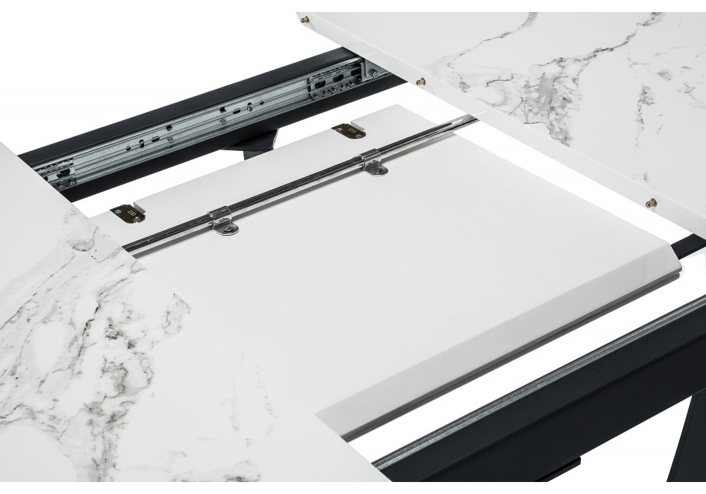 Стол деревянный Woodville Миссандея белый мрамор, графит