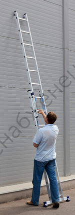 СИБИН 8 ступеней, со стабилизатором, алюминиевая, двухсекционная лестница (38823-08)